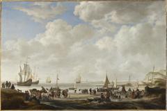 View of a Beach by Simon de Vlieger