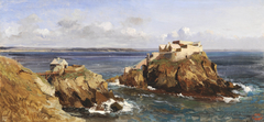 View of the fort de Bertheaume by Eugène Isabey