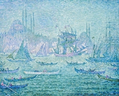 View of the Golden Horn in Constantinople. by Paul Signac