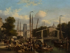 View of the Leuvehaven, looking north by Andries Scheerboom