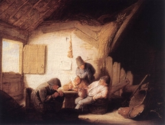 Village Tavern with Four Figures by Adriaen van Ostade