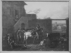 Vor der Schenke by Pieter van Bloemen