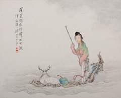 Woman and Deer on a Raft by Qian Hui'an