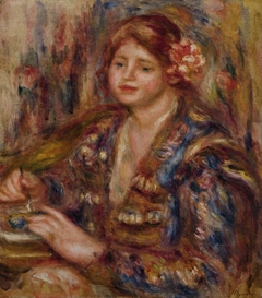 Woman with Rose by Auguste Renoir