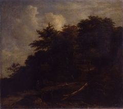 Wooded Landscape with Figures on a Path by Jacob van Ruisdael