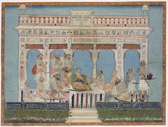 Young Jayaji Rao Sindhia, Maharaja of Gwalior, studying English by Anonymous
