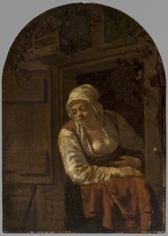 Young Woman at a Window by Gabriël Metsu