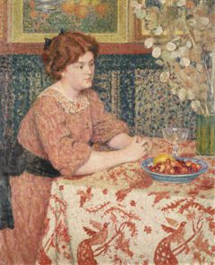 Young Woman with Cherries by Georges Lemmen