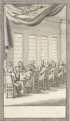 Zitting van de gevolmachtigden bij de onderhandelingen over de Vrede van Aken by Unknown Artist