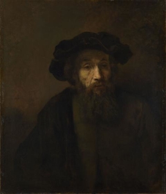 A Bearded Man in a Cap by Rembrandt