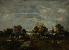 A heath scene at Fontainebleau by Anonymous