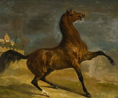 A Horse in a Landscape by Alfred de Dreux