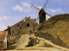 A Windmill in Montmartre by Jean-Baptiste-Camille Corot