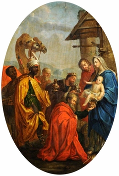 Adoration of the Three Kings (firescreen) by Anonymous