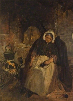 An Old Woman Asleep by David Cox Jr