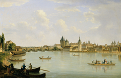 Ansicht von Prag mit der Moldaubrücke (Karlsbrücke) by Alois von Saar