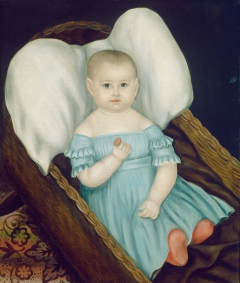 Baby in Wicker Basket by Joseph Whiting Stock