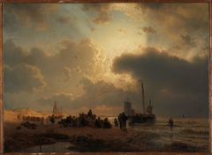 Beach by Scheveningen by Andreas Achenbach