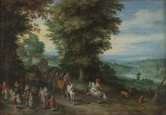 Belebte Landstraße by Jan Brueghel the Elder