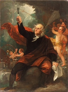 Benjamin Franklin Drawing Electricity from the Sky by Benjamin West