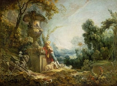 Berger gardant ses moutons by François Boucher