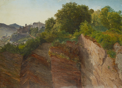 Blick vom Salzburger Mönchsberg auf die Festung Hohensalzburg by Friedrich Loos