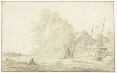 Boerderij tussen bomen by Pieter de Molijn