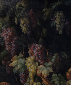 Bunches of Grapes around a Tree Trunk by Giovan Battista Ruoppolo