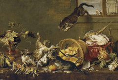 Cats Fighting in a Larder by Paul de Vos