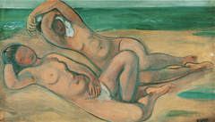 Deux filles sur la plage by Georges Kars