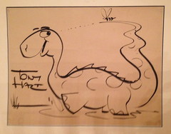 Running Dinosaur and a Bee by Tony Hart