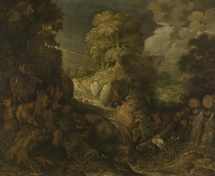 Elijah fed by the ravens by Unknown Artist