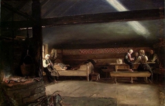 Farm Interior at Vikøy by Adolph Tidemand