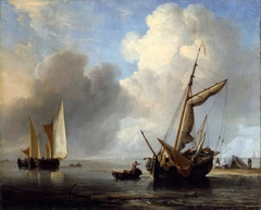 Fishing Boats in a Calm by Willem van de Velde the Younger