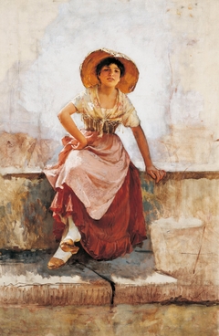 FLORENTINE FLOWER GIRL by Frank Duveneck