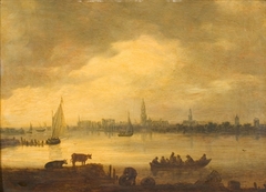 Gezicht op Antwerpen by Jan van Goyen