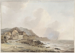 Gezicht op de kust bij Boulogne sur Mer by Petrus Johannes Schotel