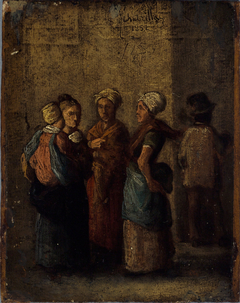 Groupe de femmes dans la rue by Charles Raymond Chabrillac