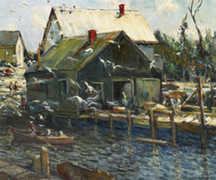 Gulls in Action, Monhegan Dock, Port Clyde, Maine by Frank Spradling