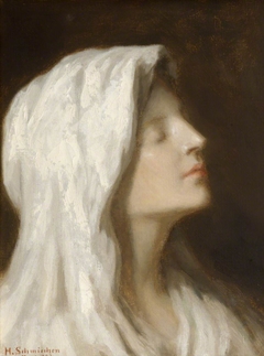 Head of a Girl in a White Headdress by Hermann Schmiechen