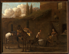 In front of an inn by Karel Dujardin