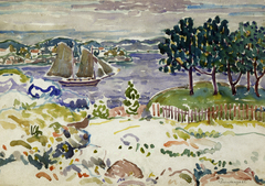 Inlet with Sailboat, Maine by Maurice Prendergast