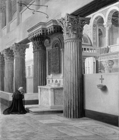 Interior of S Lorenzo fuori le mura by Constantin Hansen