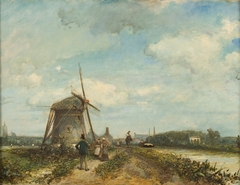 Jaagpad aan de Trekvliet bij Den Haag by Johan Jongkind