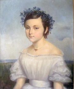 Jeune fille couronnée de bleuets by Bathilde Goblain