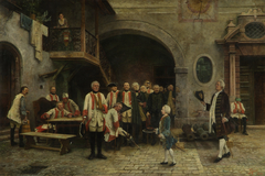 Kaiser Joseph II. als Knabe bei den Invaliden in Wien by Gabriel von Hackl