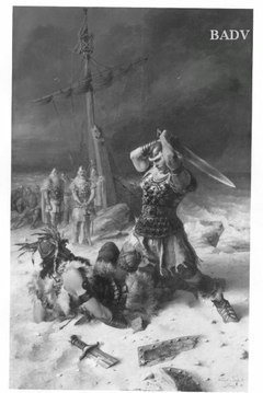 Kampf zwischen Siegfried und Hagen by Ferdinand Leeke