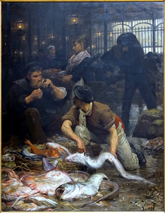 La halle aux poissons, le matin by Victor Gilbert