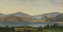 Lake Fucino and the Abruzzi Mountains by Jean-Joseph-Xavier Bidauld