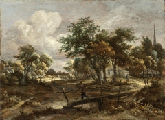 Landscape with a Footbridge by Meindert Hobbema